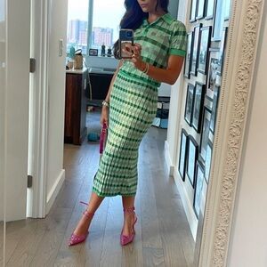 Mango Lurex Checkered Midi Skirt and Top